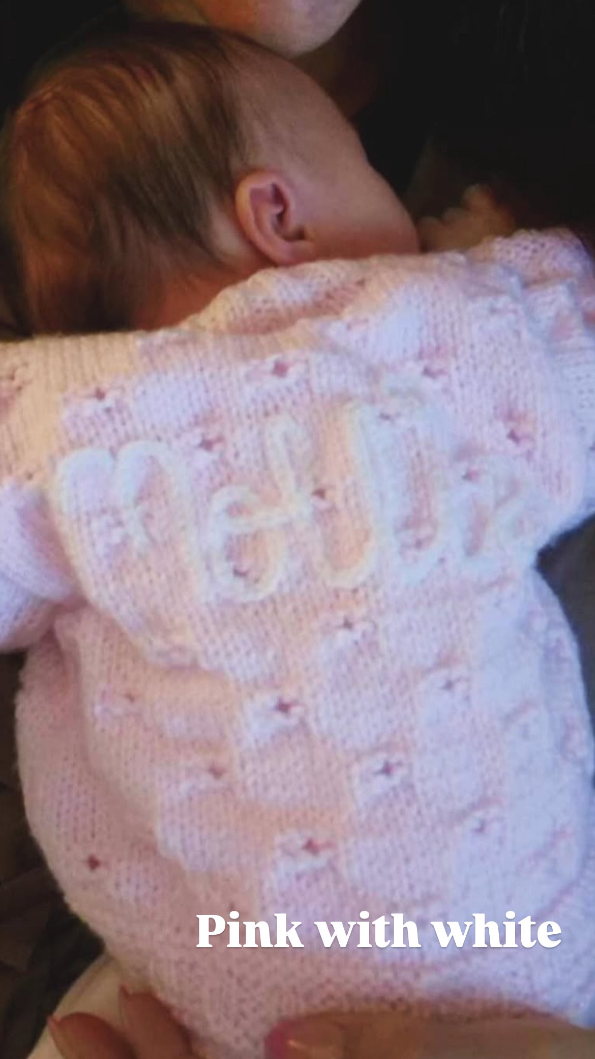 Newborn Personalised Hand Knitted Cardigan