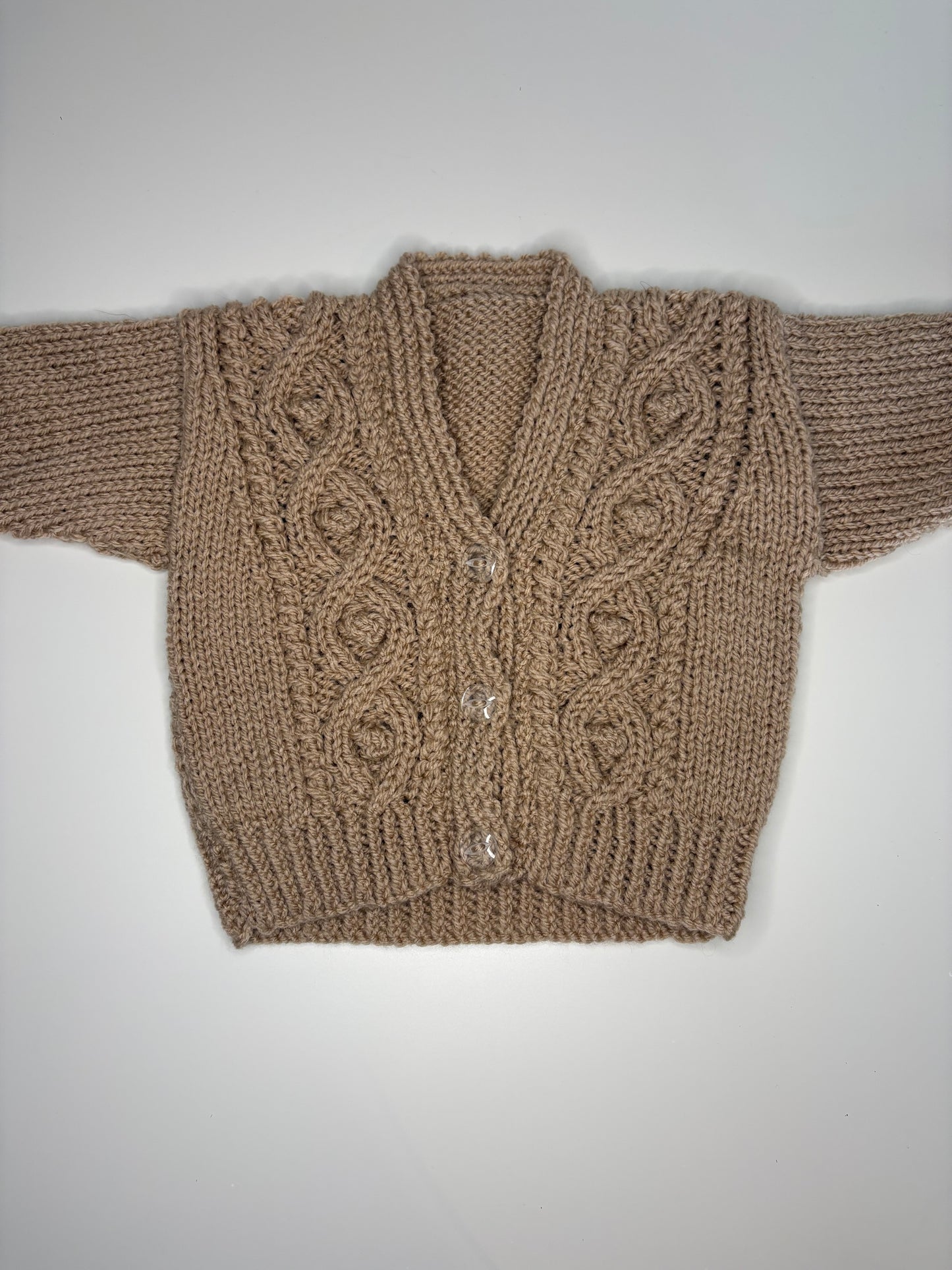 0-3 Months Personalised Hand Knitted Cardigan