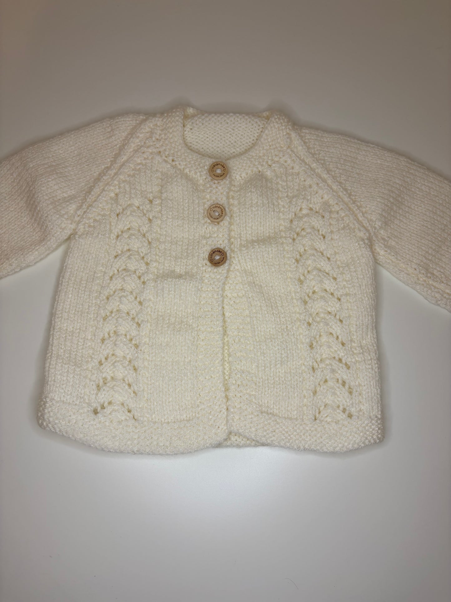 0-3 Months Personalised Hand Knitted Cardigan