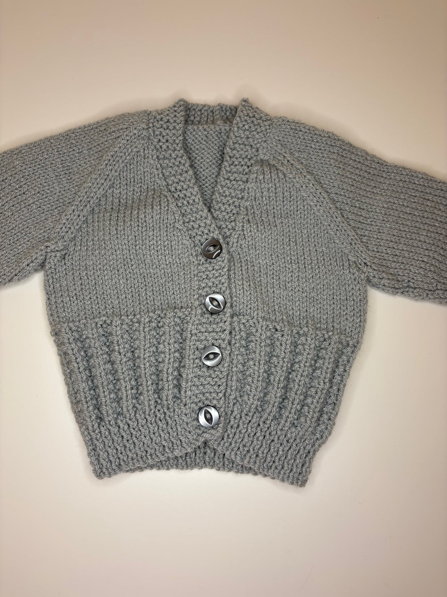 0-3 Months Personalised Hand Knitted Cardigan