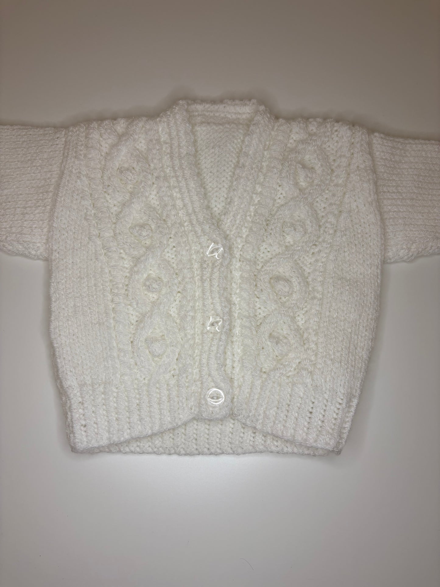 0-3 Months Personalised Hand Knitted Cardigan