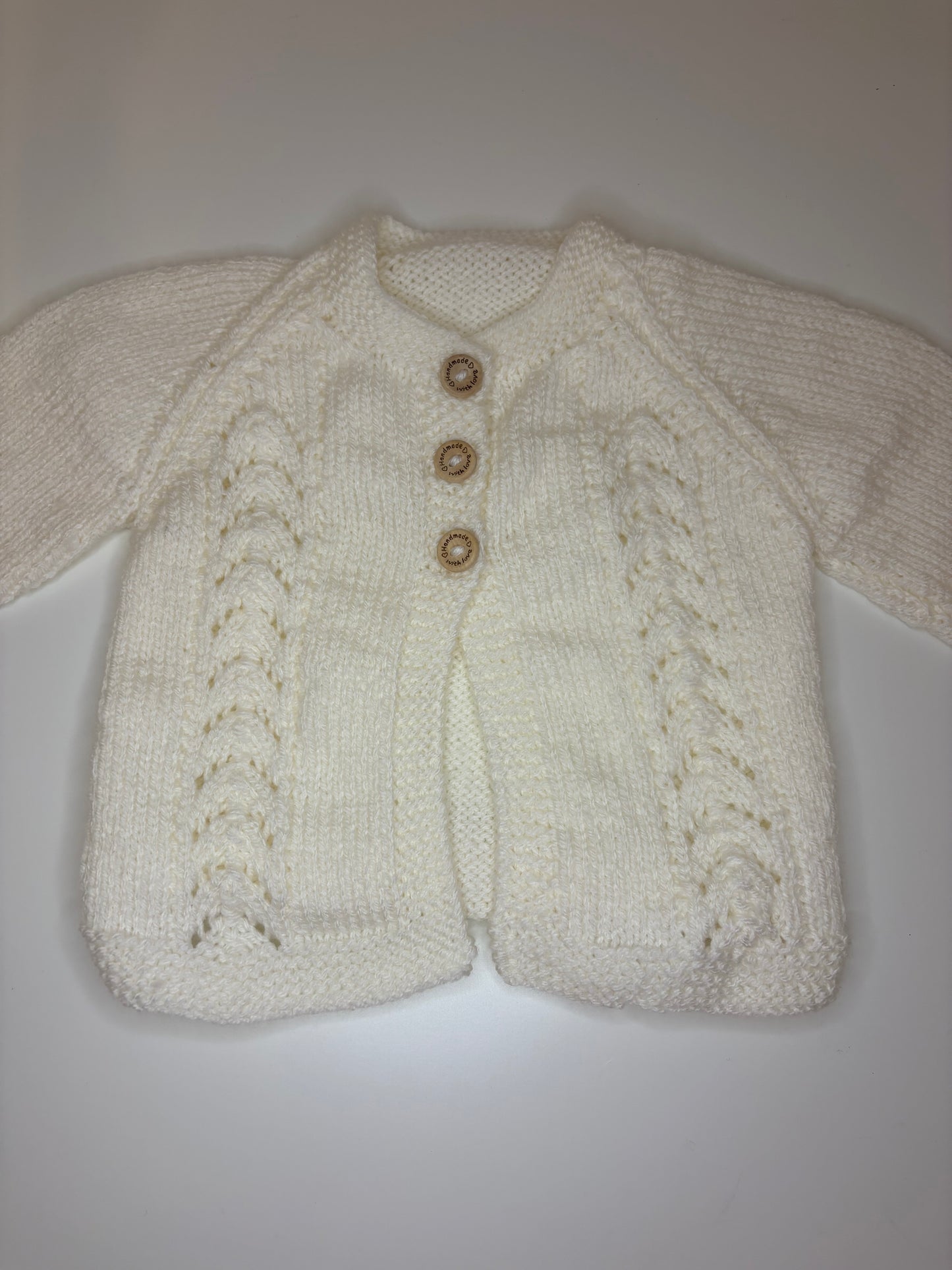 0-3 Months Personalised Hand Knitted Cardigan