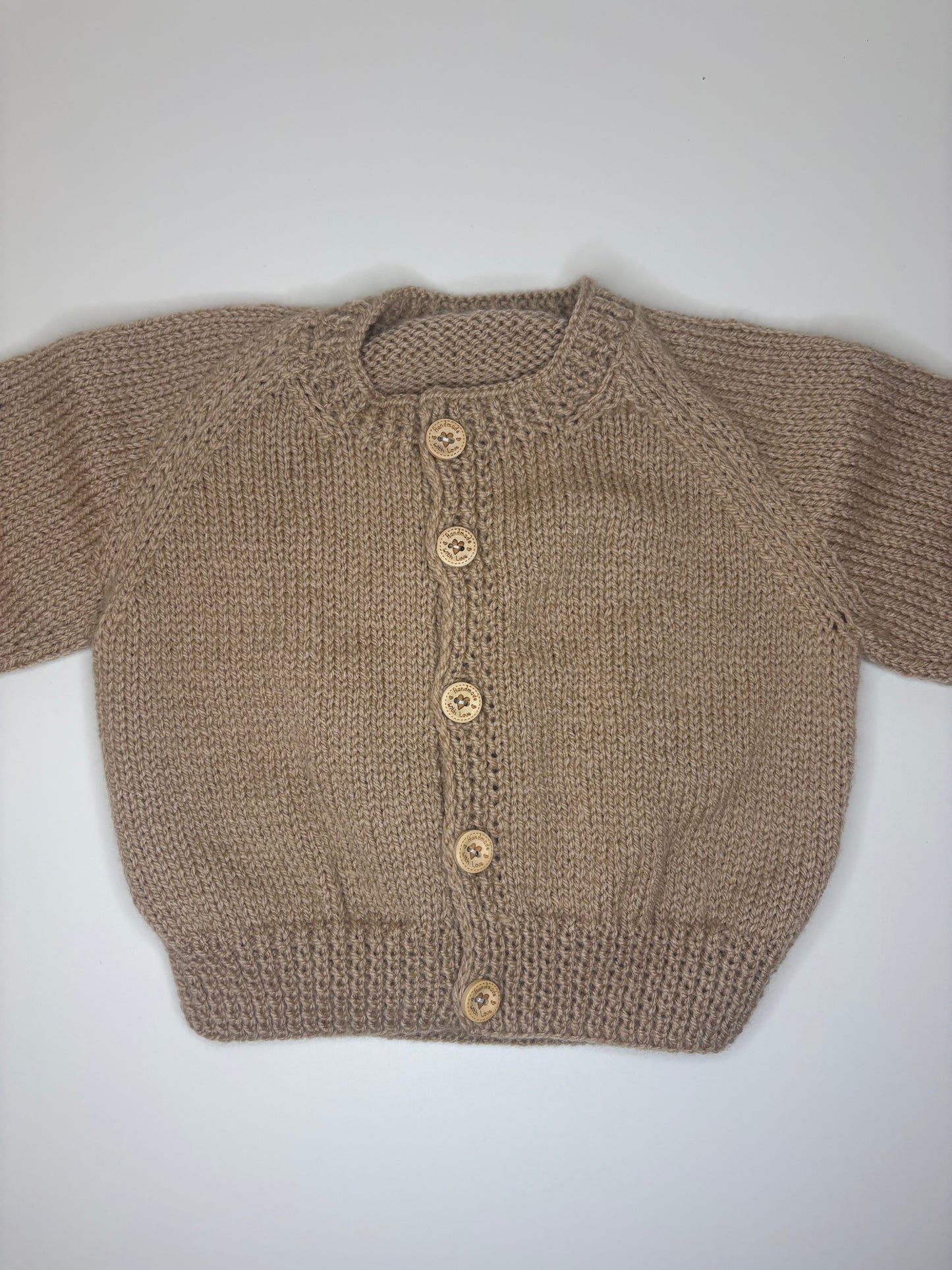 6-12 Months Personalised Hand Knitted Cardigan