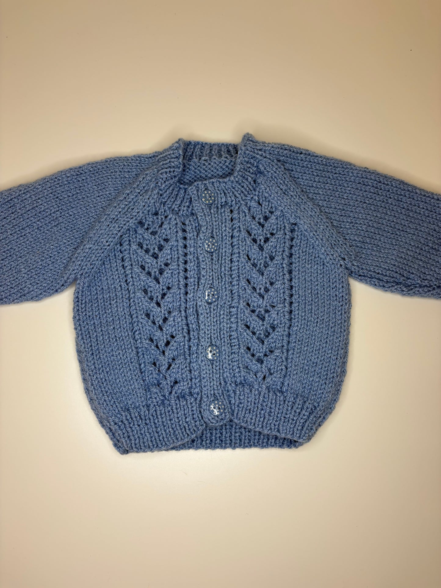 0-3 Months Personalised Hand Knitted Cardigan
