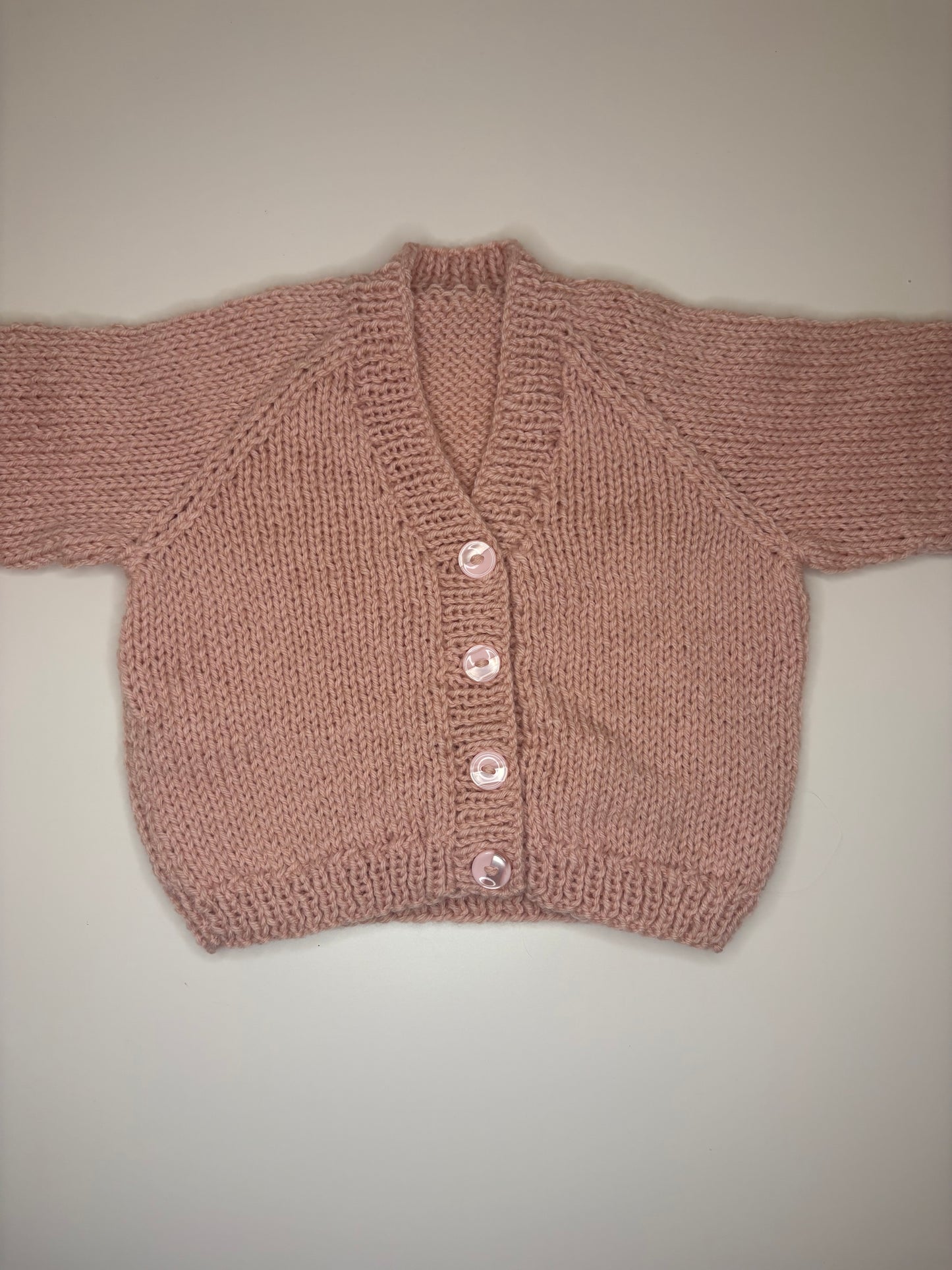 0-3 Months Personalised Hand Knitted Cardigan
