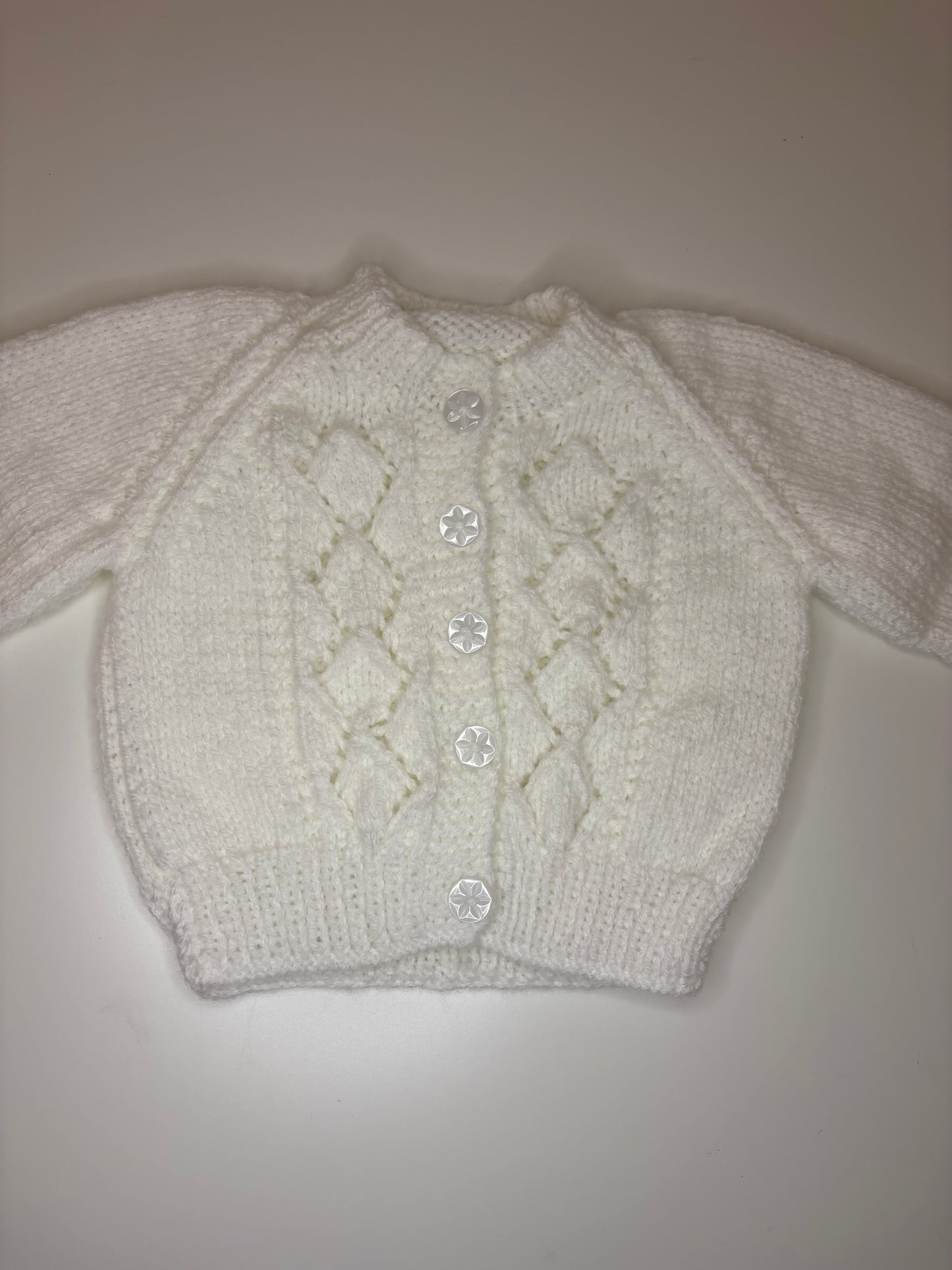 0-3 Months Personalised Hand Knitted Cardigan