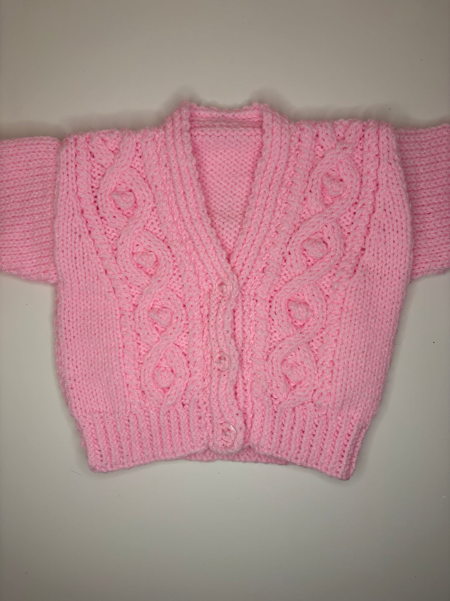 0-3 Months Personalised Hand Knitted Cardigan