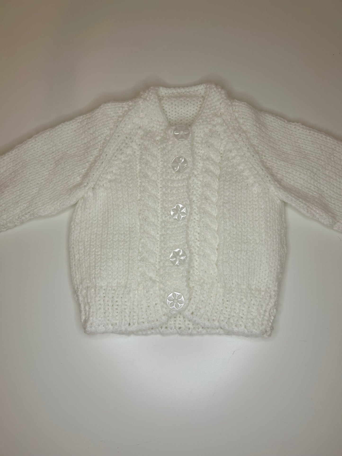 0-3 Months Personalised Hand Knitted Cardigan