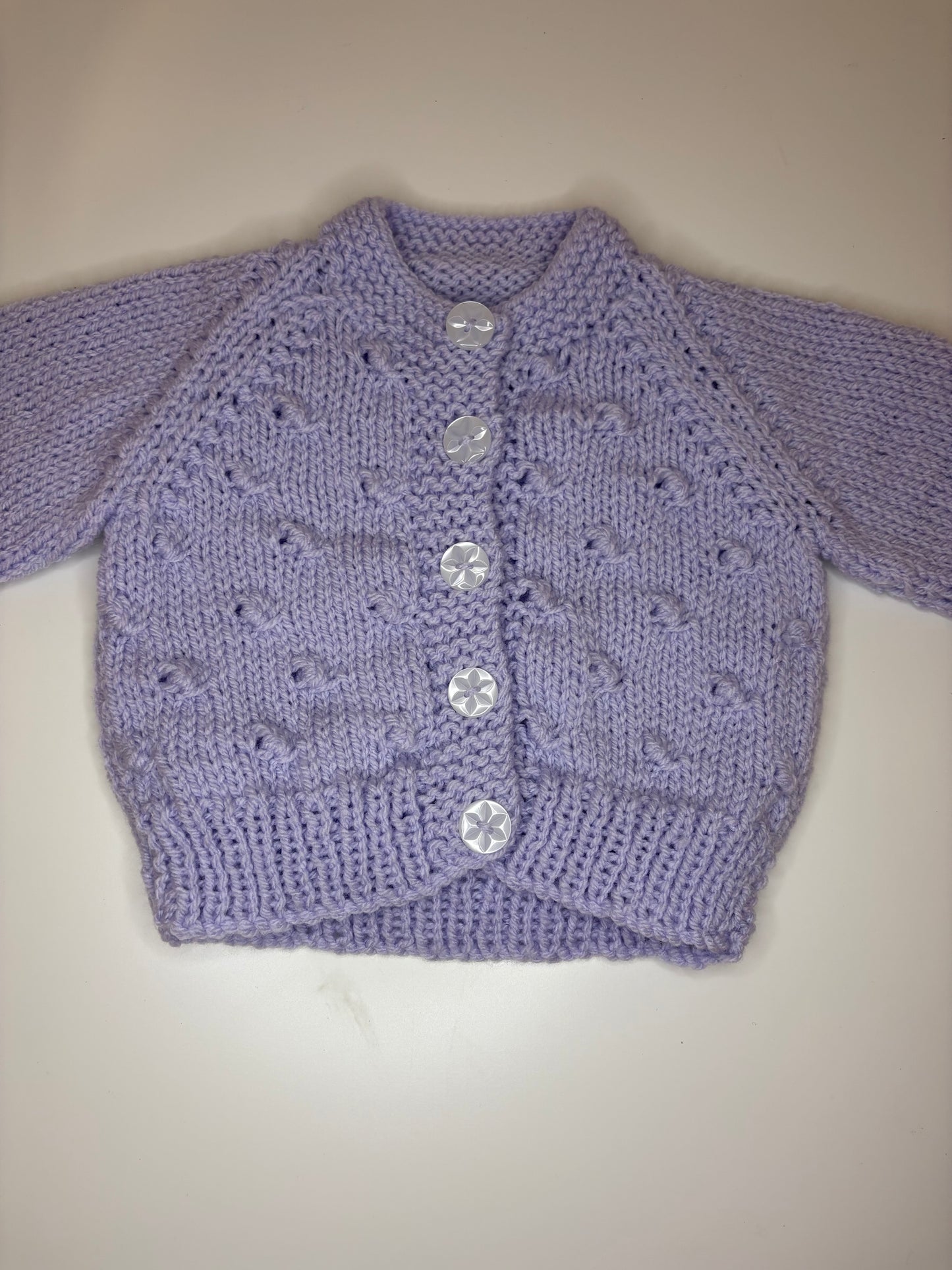 0-3 Months Personalised Hand Knitted Cardigan