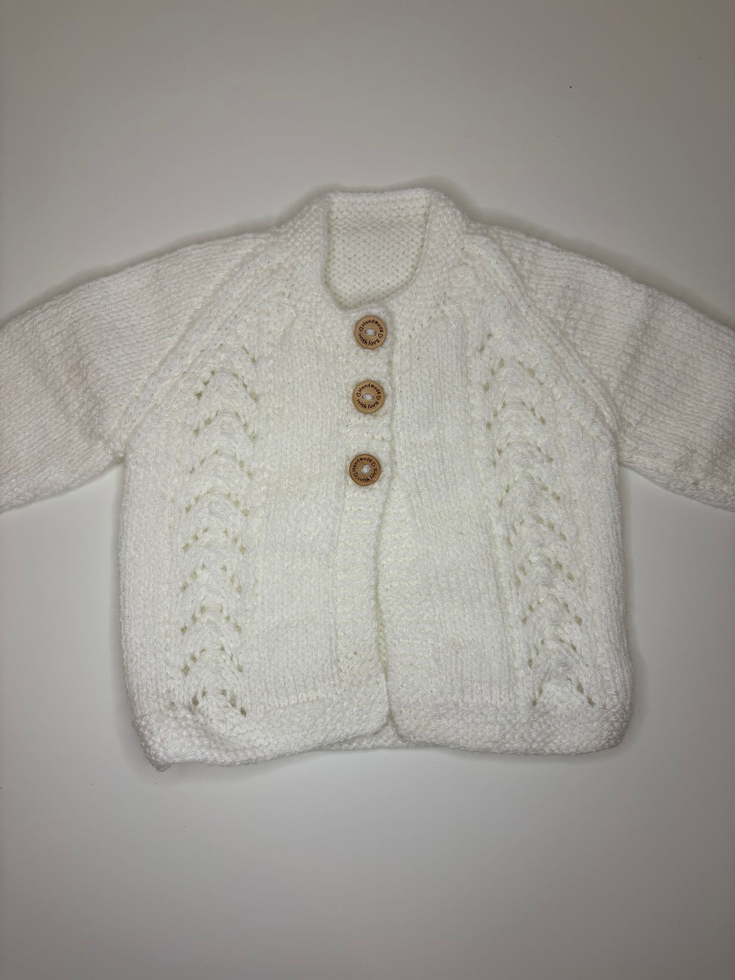 0-3 Months Personalised Hand Knitted Cardigan