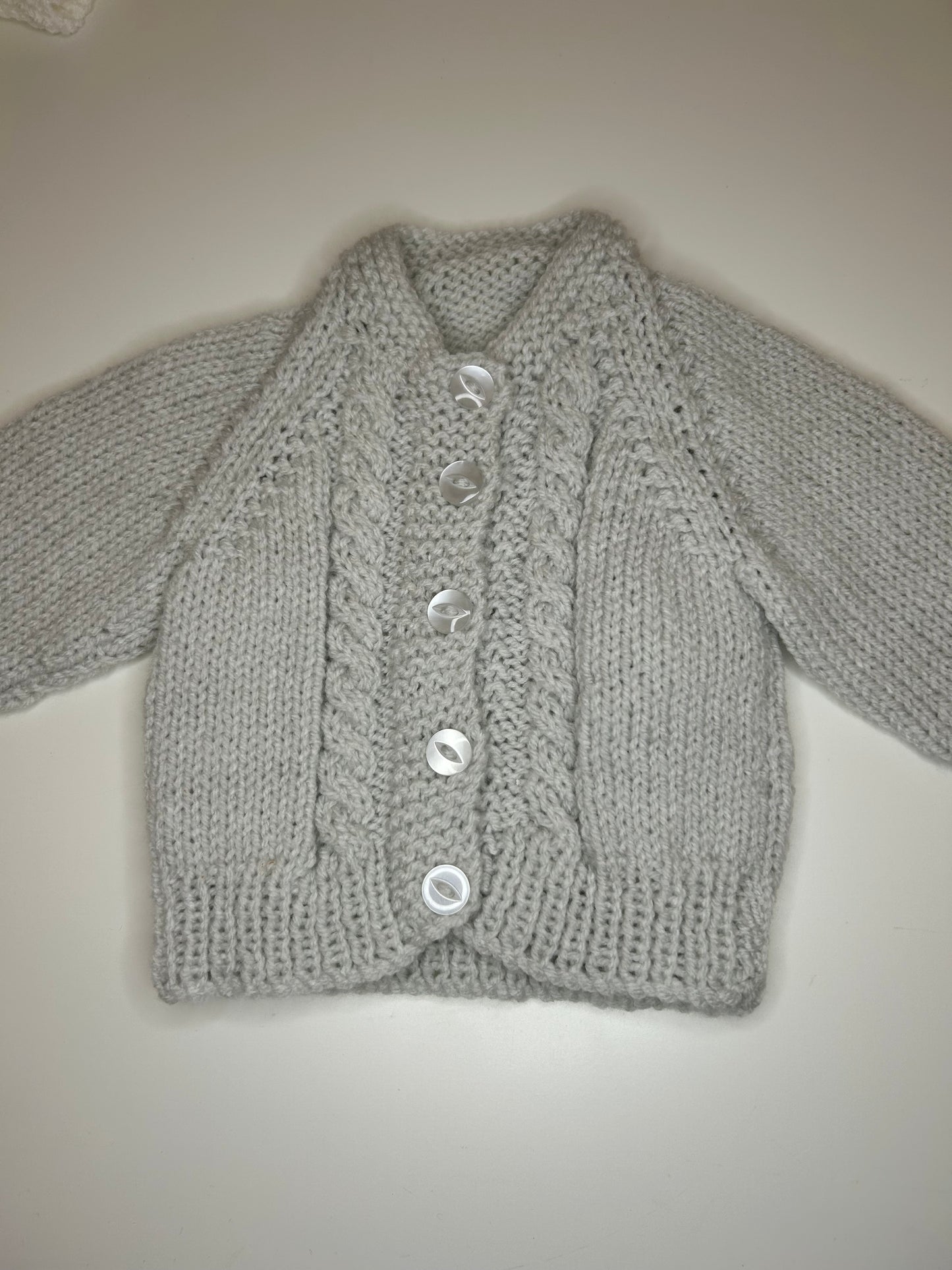 Newborn Personalised Hand Knitted Cardigan