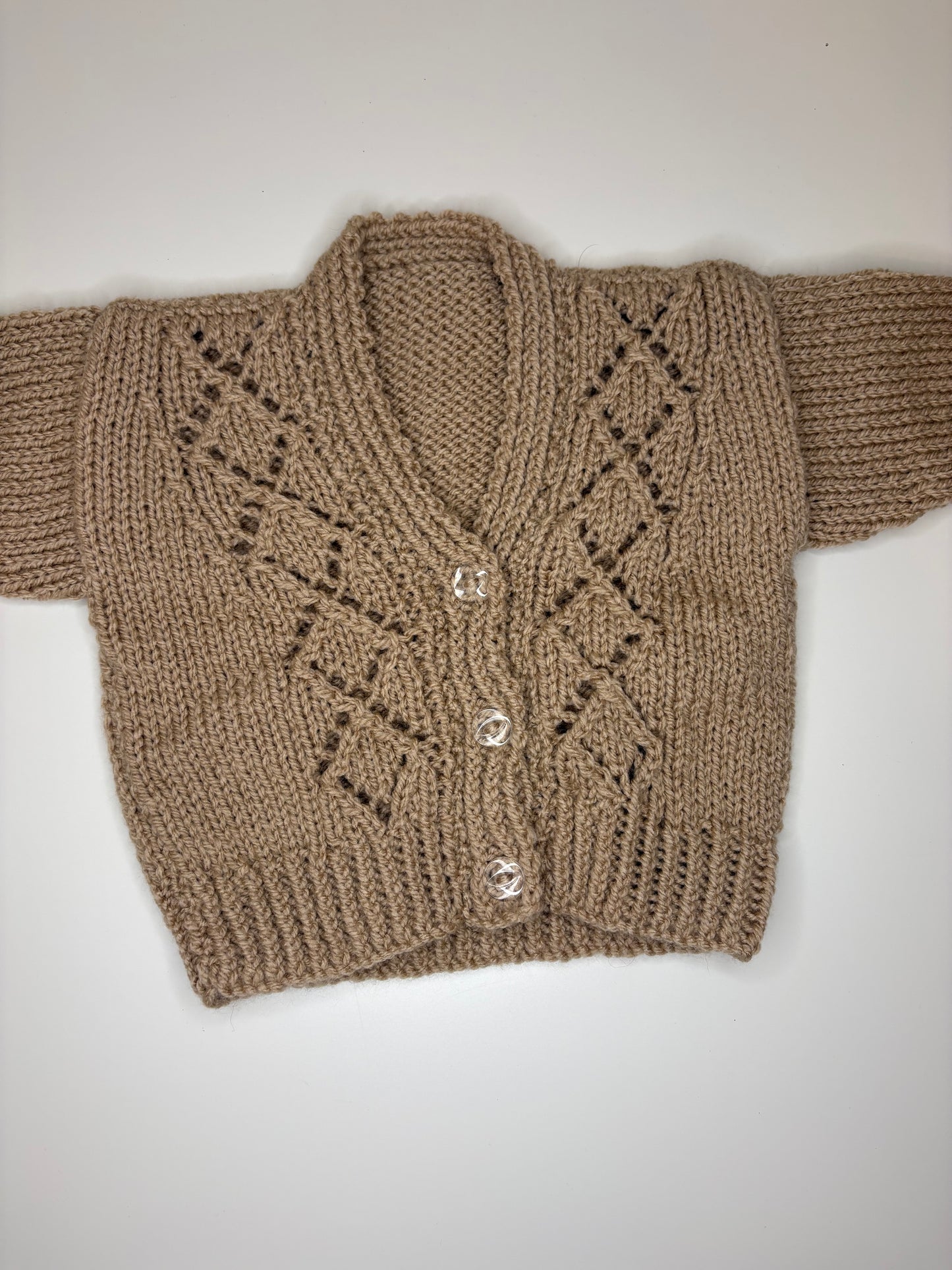 0-3 Months Personalised Hand Knitted Cardigan