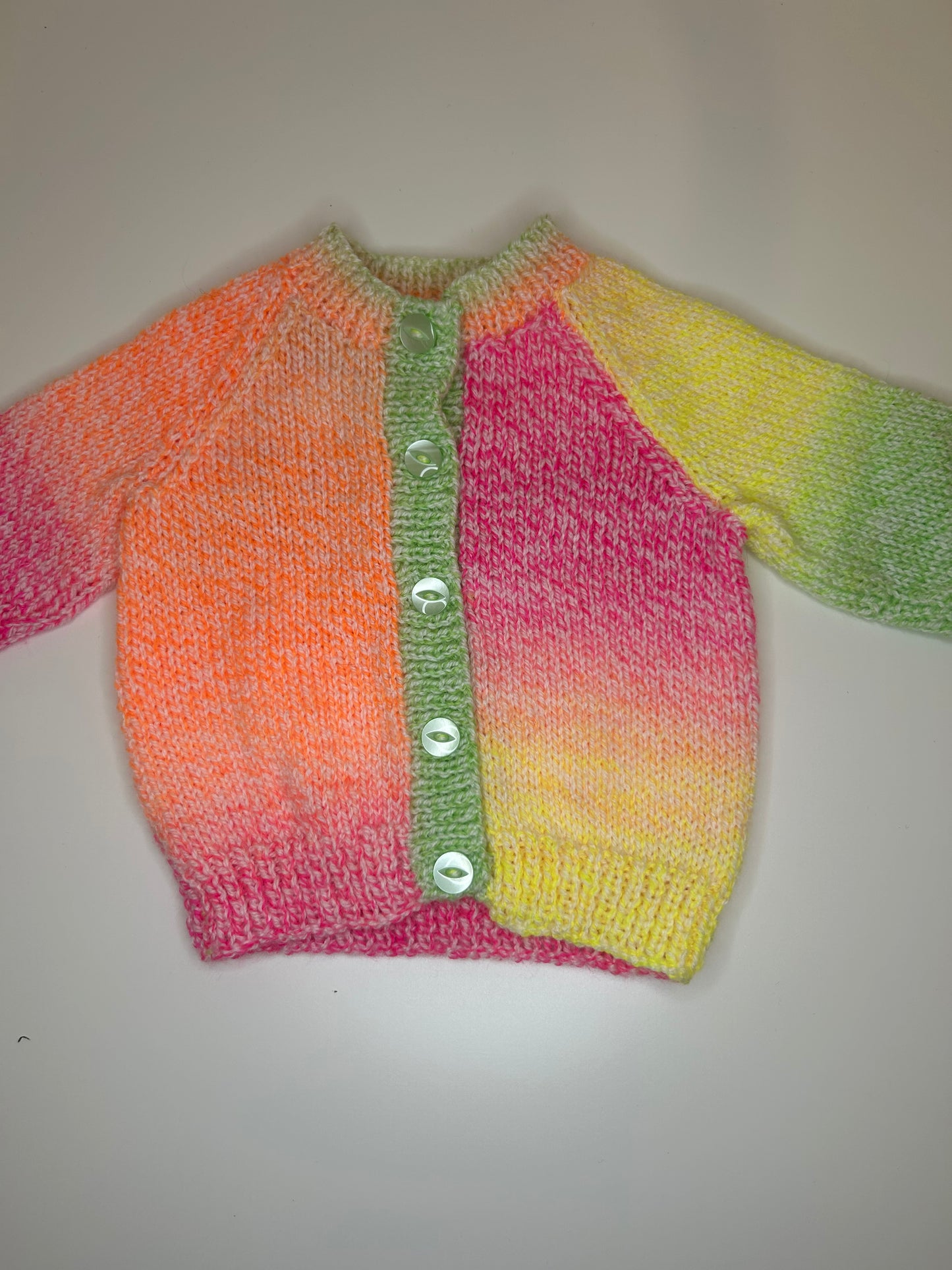 0-3 Months Personalised Hand Knitted Cardigan