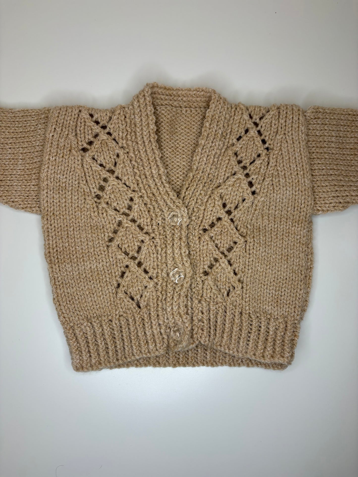 0-3 Months Personalised Hand Knitted Cardigan