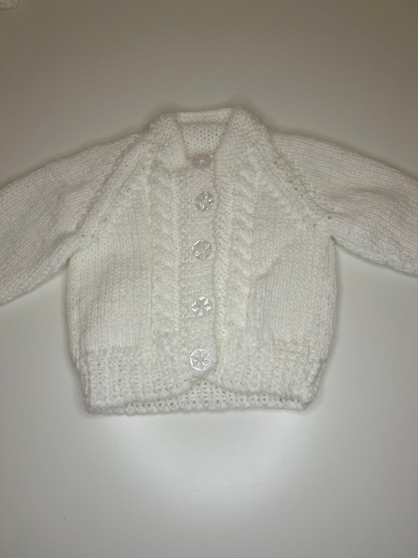 0-3 Months Personalised Hand Knitted Cardigan