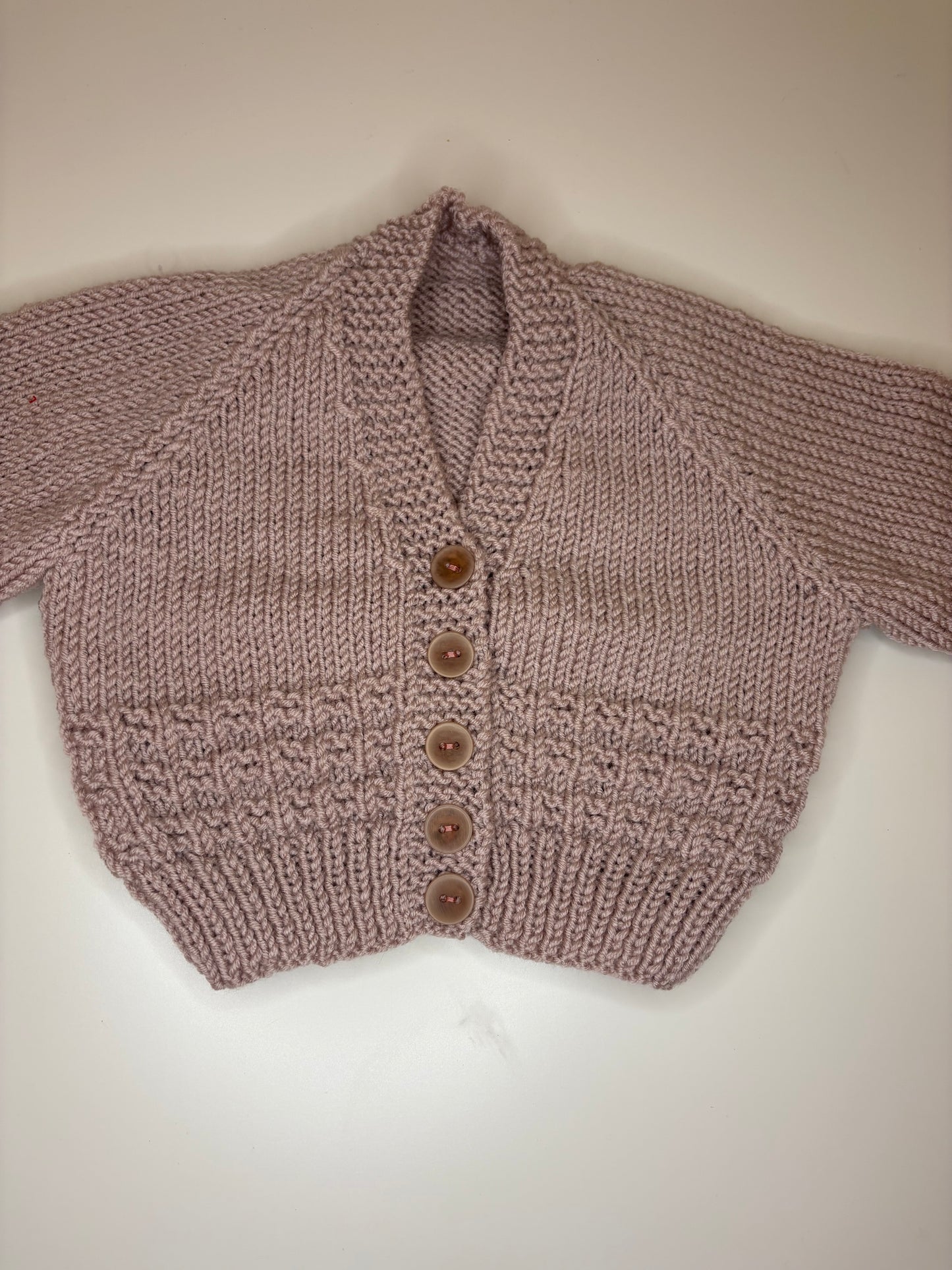3- 6 Months Personalised Hand Knitted Cardigan