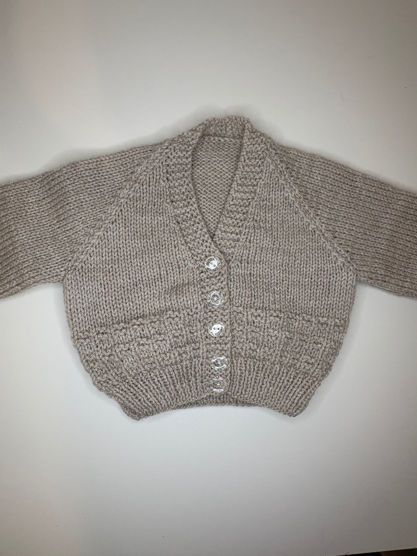 3- 6 Months Personalised Hand Knitted Cardigan