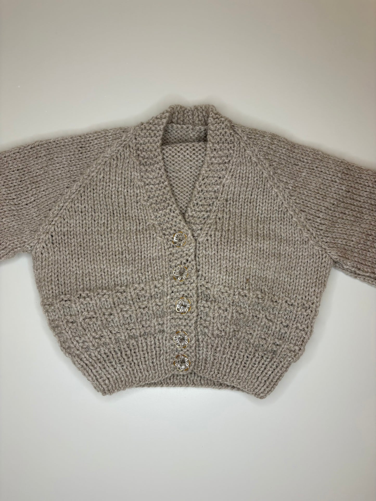 3- 6 Months Personalised Hand Knitted Cardigan