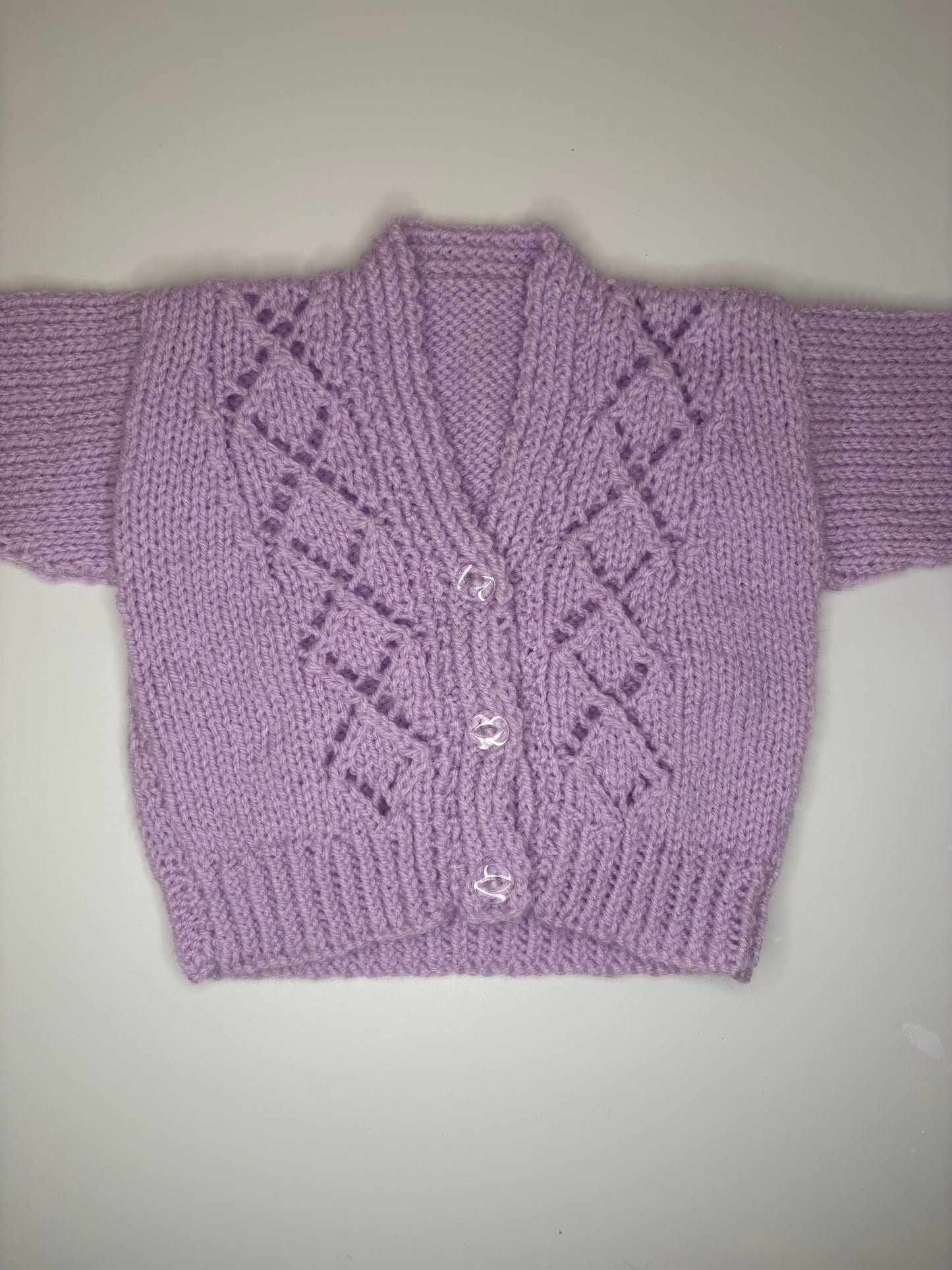 0-3 Months Personalised Hand Knitted Cardigan