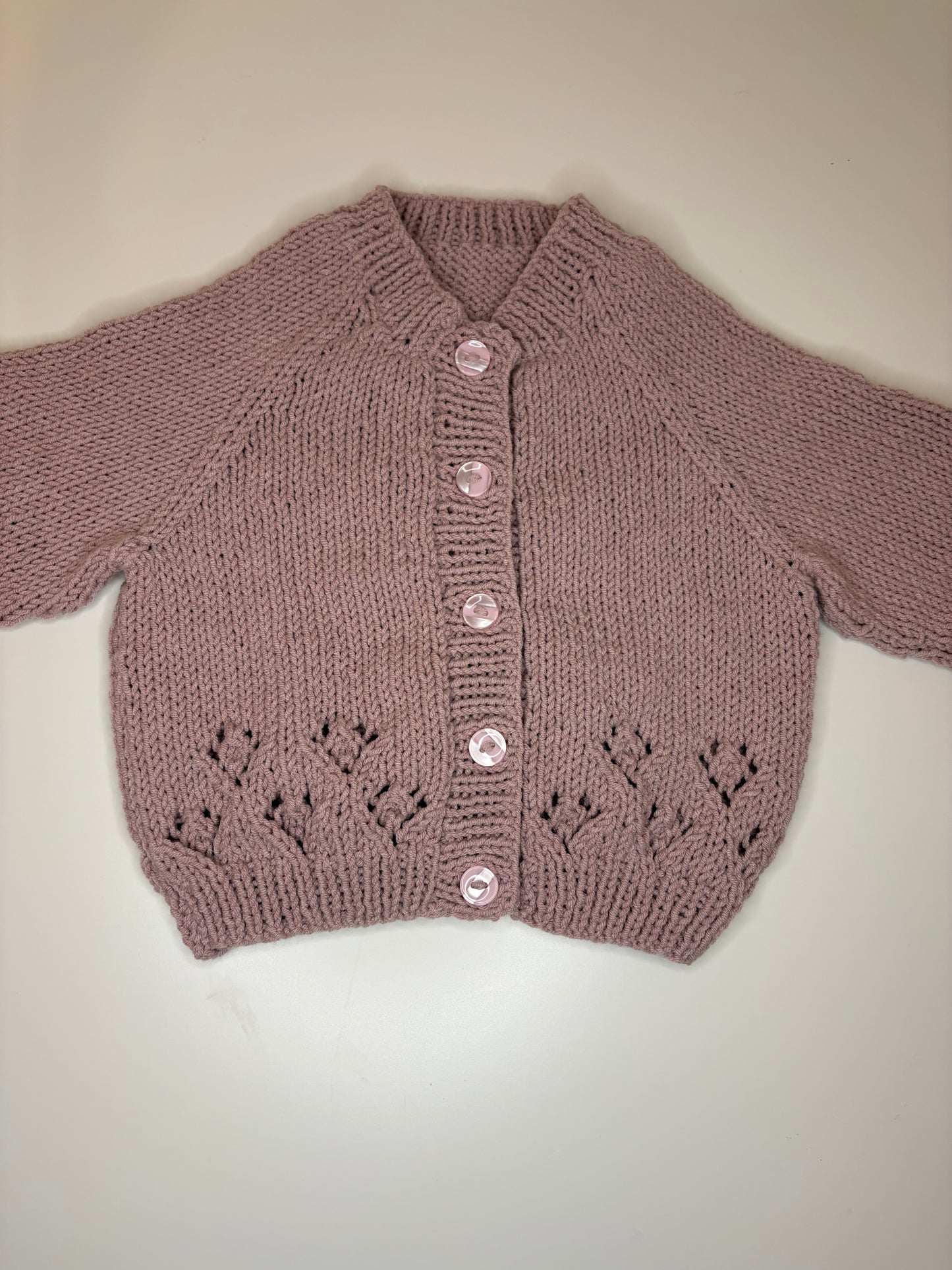 0-3 Months Personalised Hand Knitted Cardigan