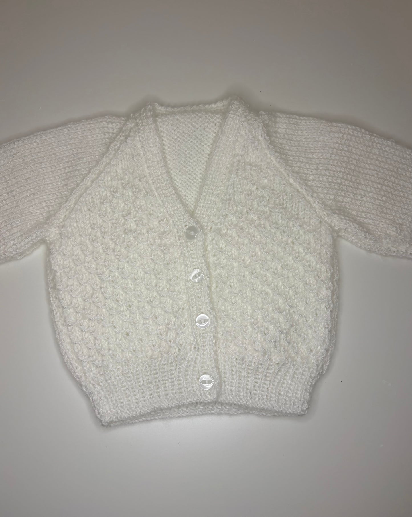 0-3 Months Personalised Hand Knitted Cardigan