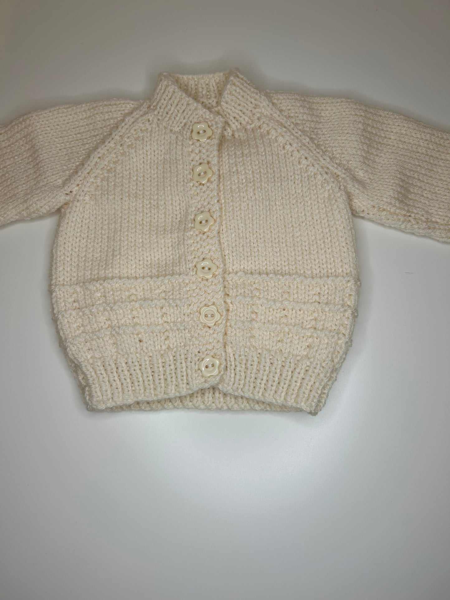 0-3 Months Personalised Hand Knitted Cardigan