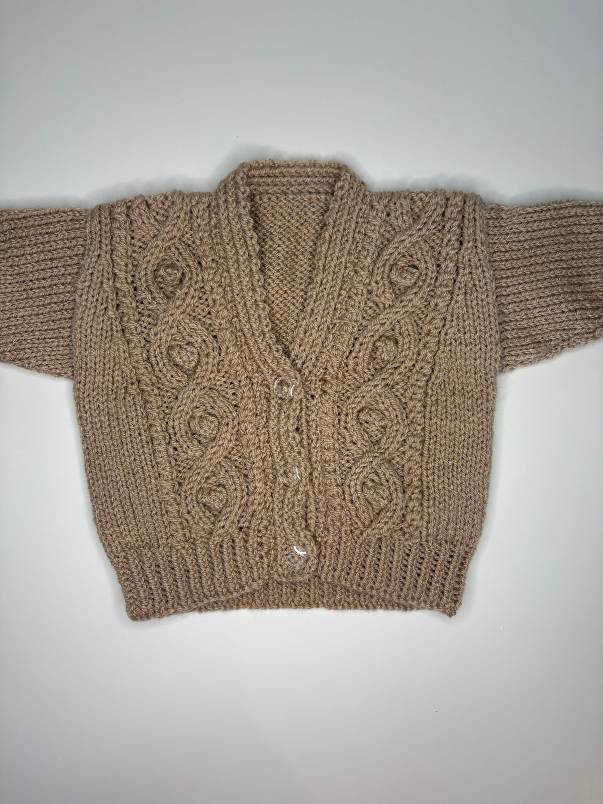 0-3 Months Personalised Hand Knitted Cardigan