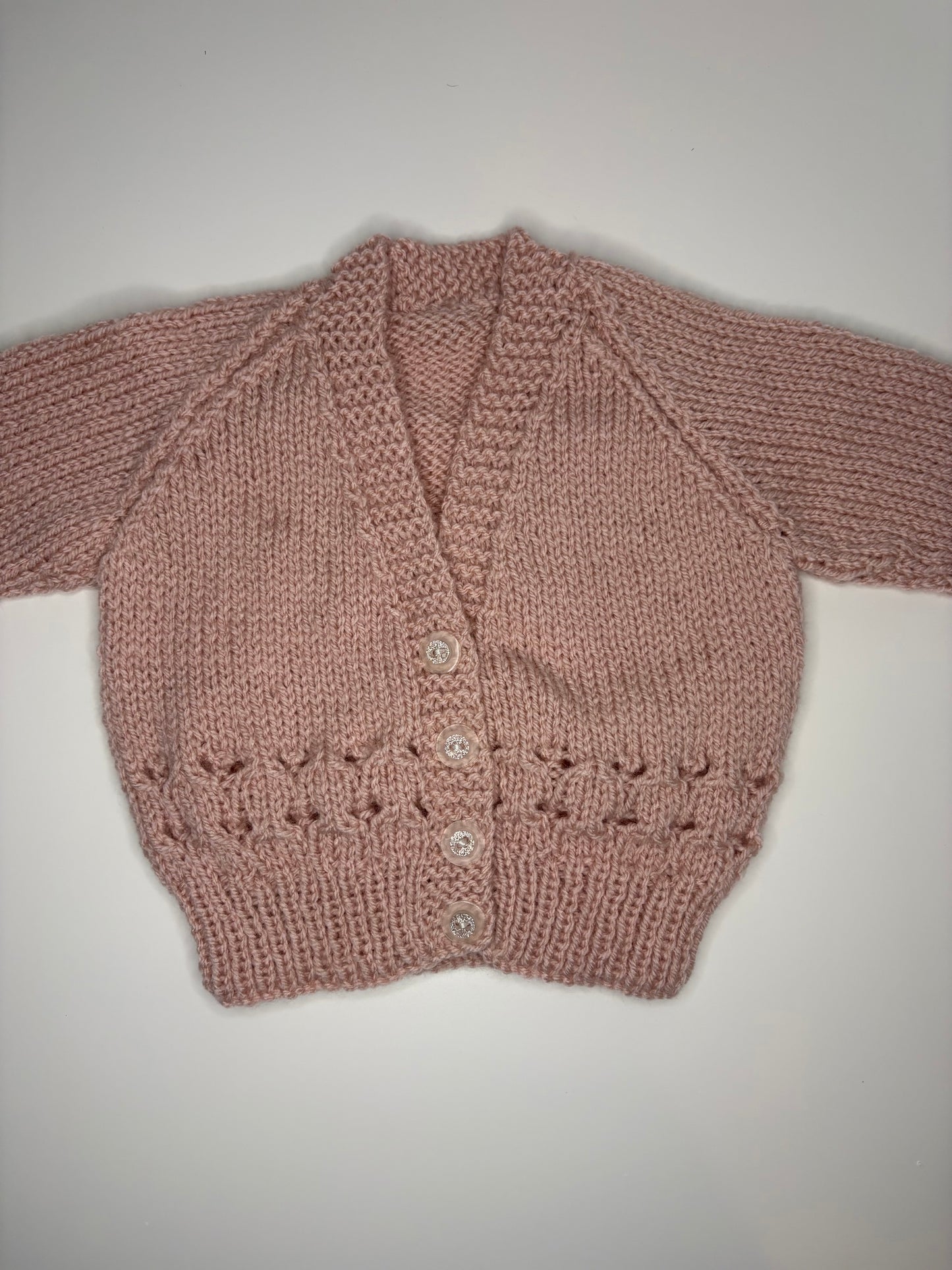 0-3 Months Personalised Hand Knitted Cardigan