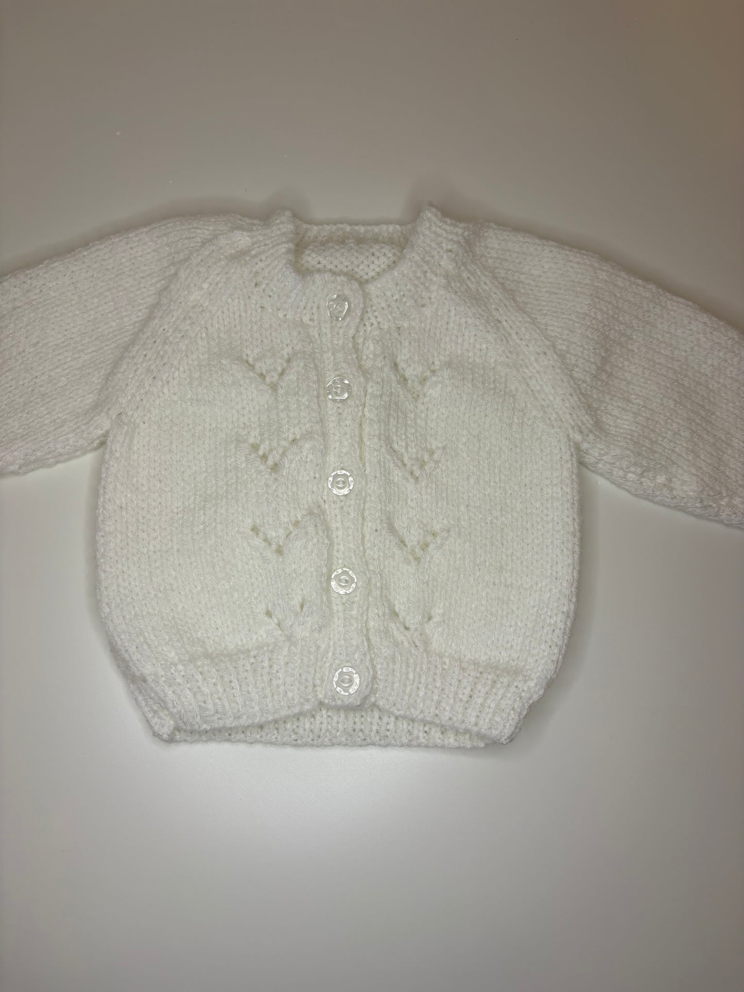 0-3 Months Personalised Hand Knitted Cardigan