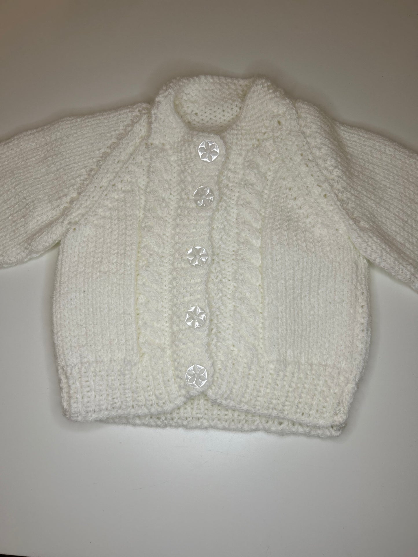 0-3 Months Personalised Hand Knitted Cardigan