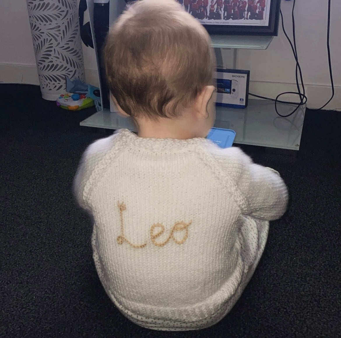 6-12 Months Personalised Hand Knitted Cardigan