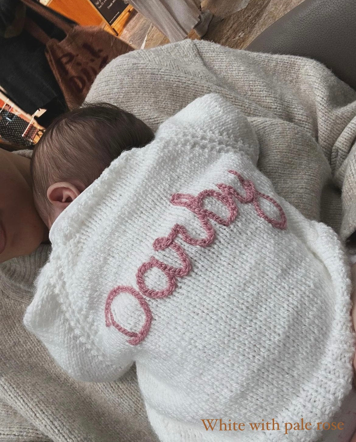 1-2 Years Personalised Hand Knitted Cardigan
