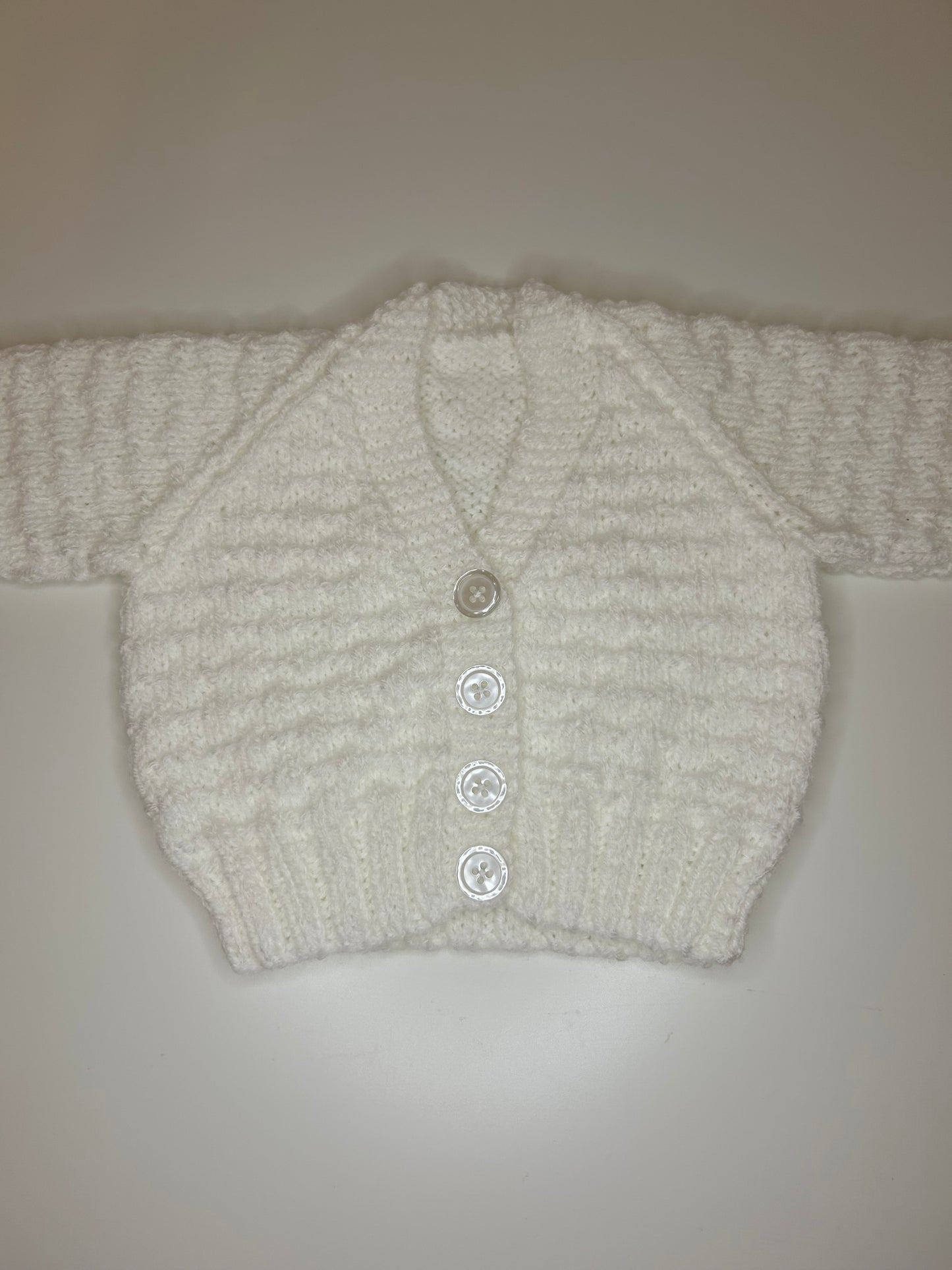 0-3 Months Personalised Hand Knitted Cardigan