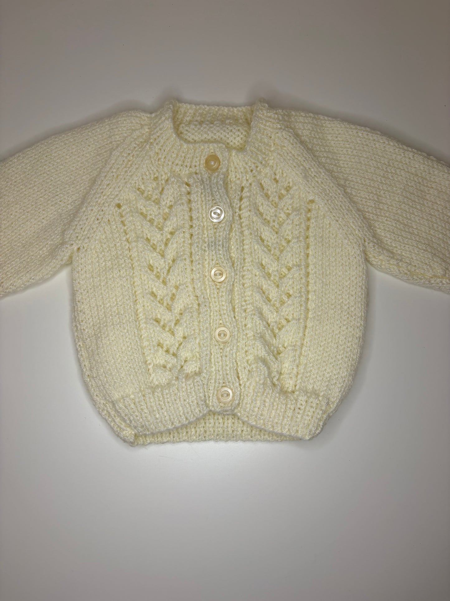 0-3 Months Personalised Hand Knitted Cardigan