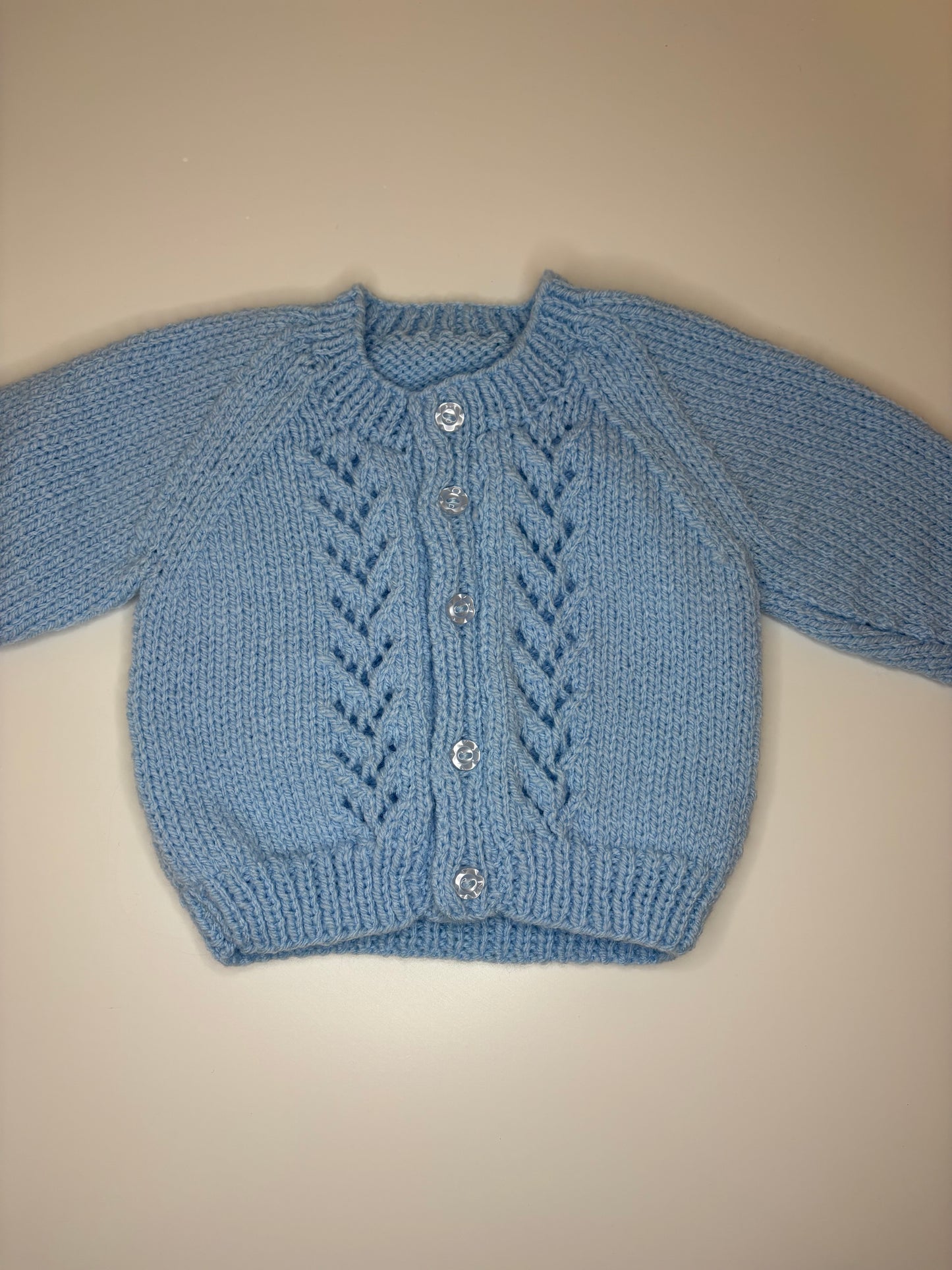 0-3 Months Personalised Hand Knitted Cardigan