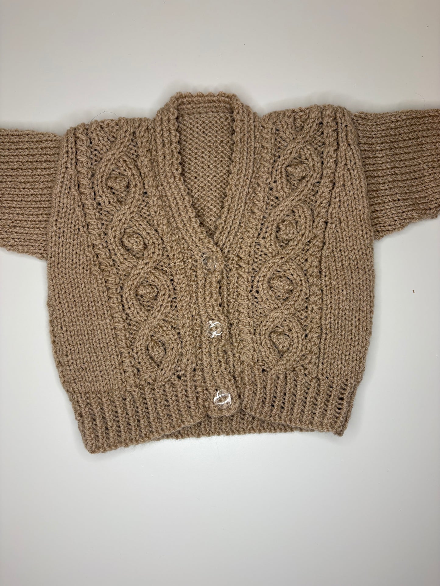 0-3 Months Personalised Hand Knitted Cardigan