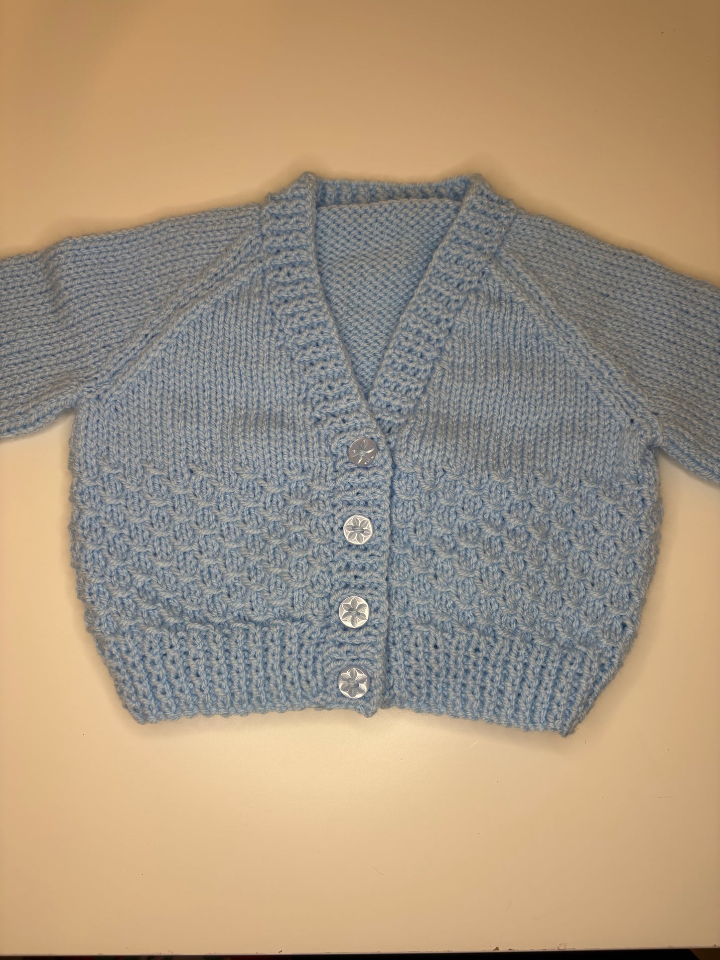 3- 6 Months Personalised Hand Knitted Cardigan