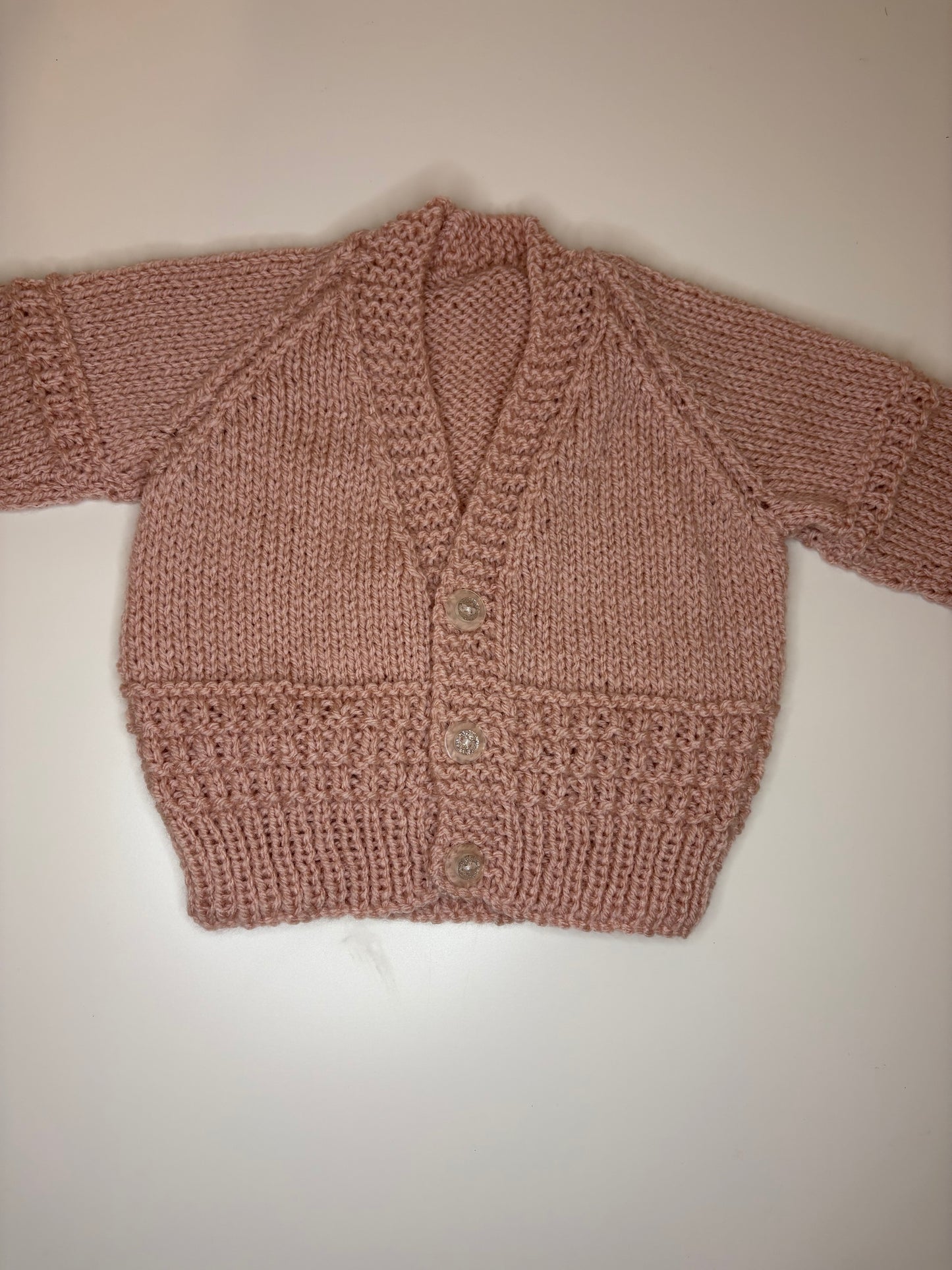 0-3 Months Personalised Hand Knitted Cardigan