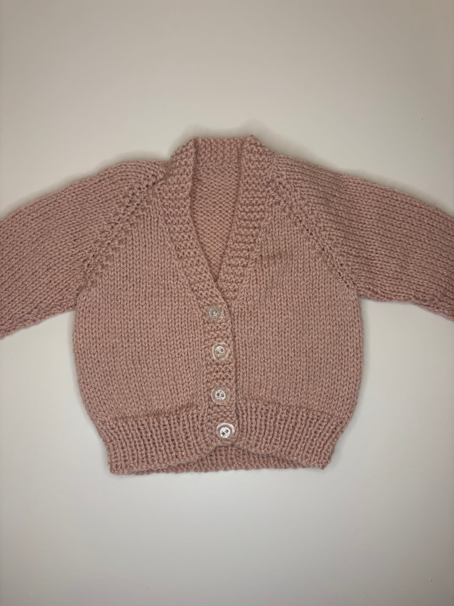 0-3 Months Personalised Hand Knitted Cardigan