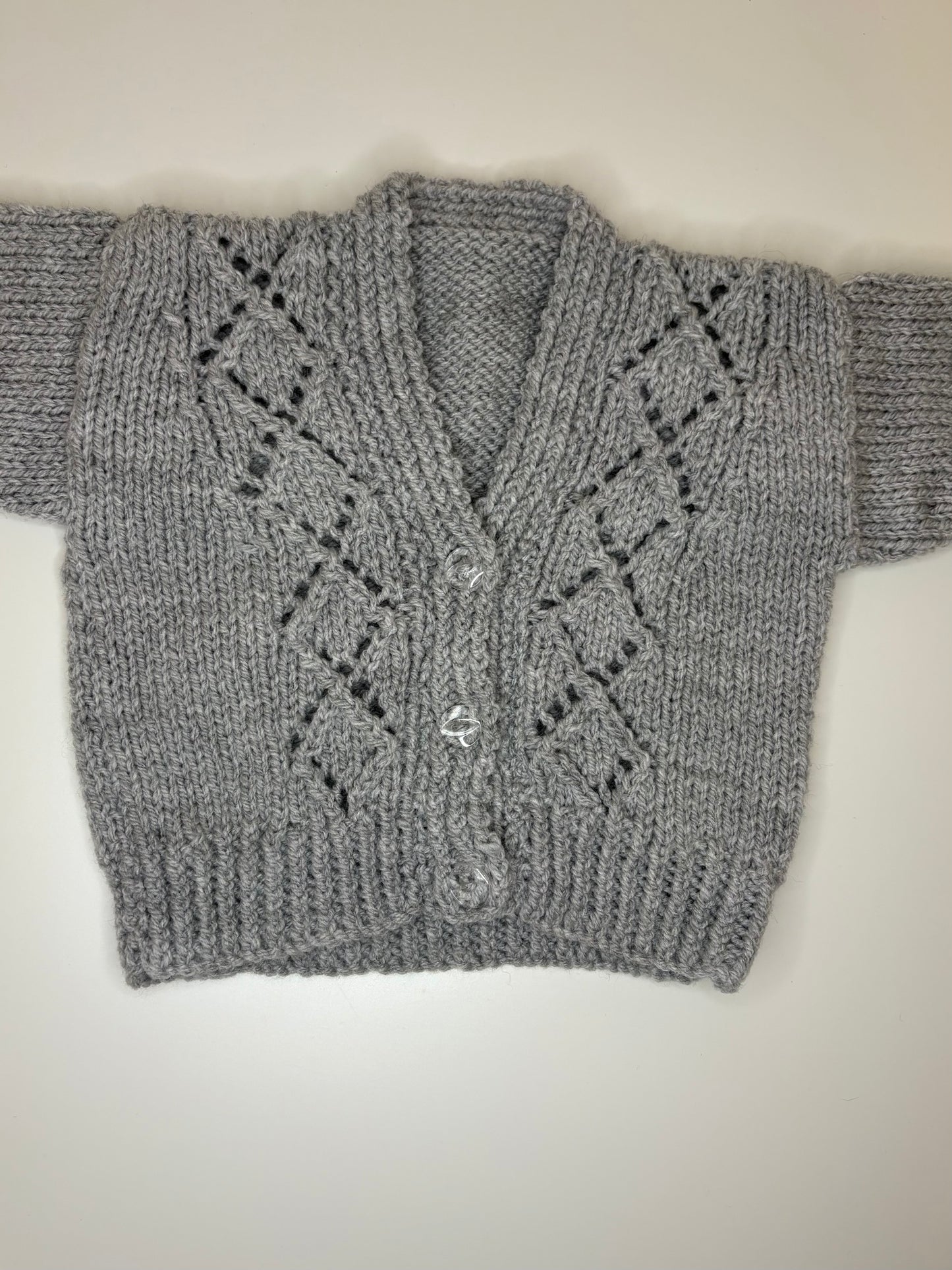 0-3 Months Personalised Hand Knitted Cardigan