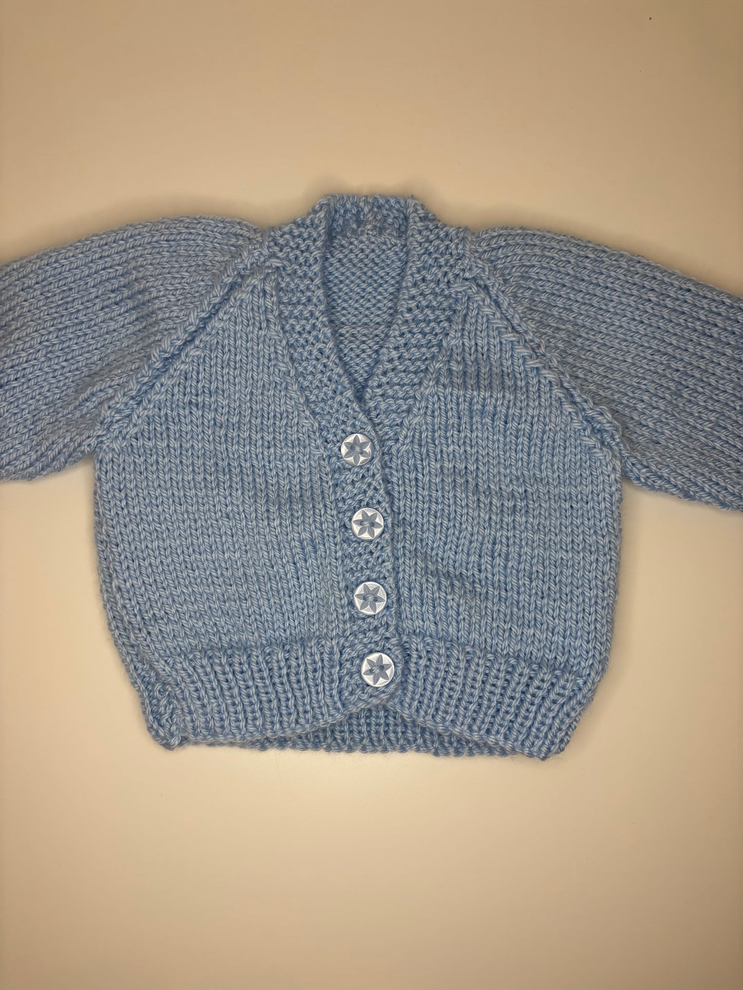0-3 Months Personalised Hand Knitted Cardigan