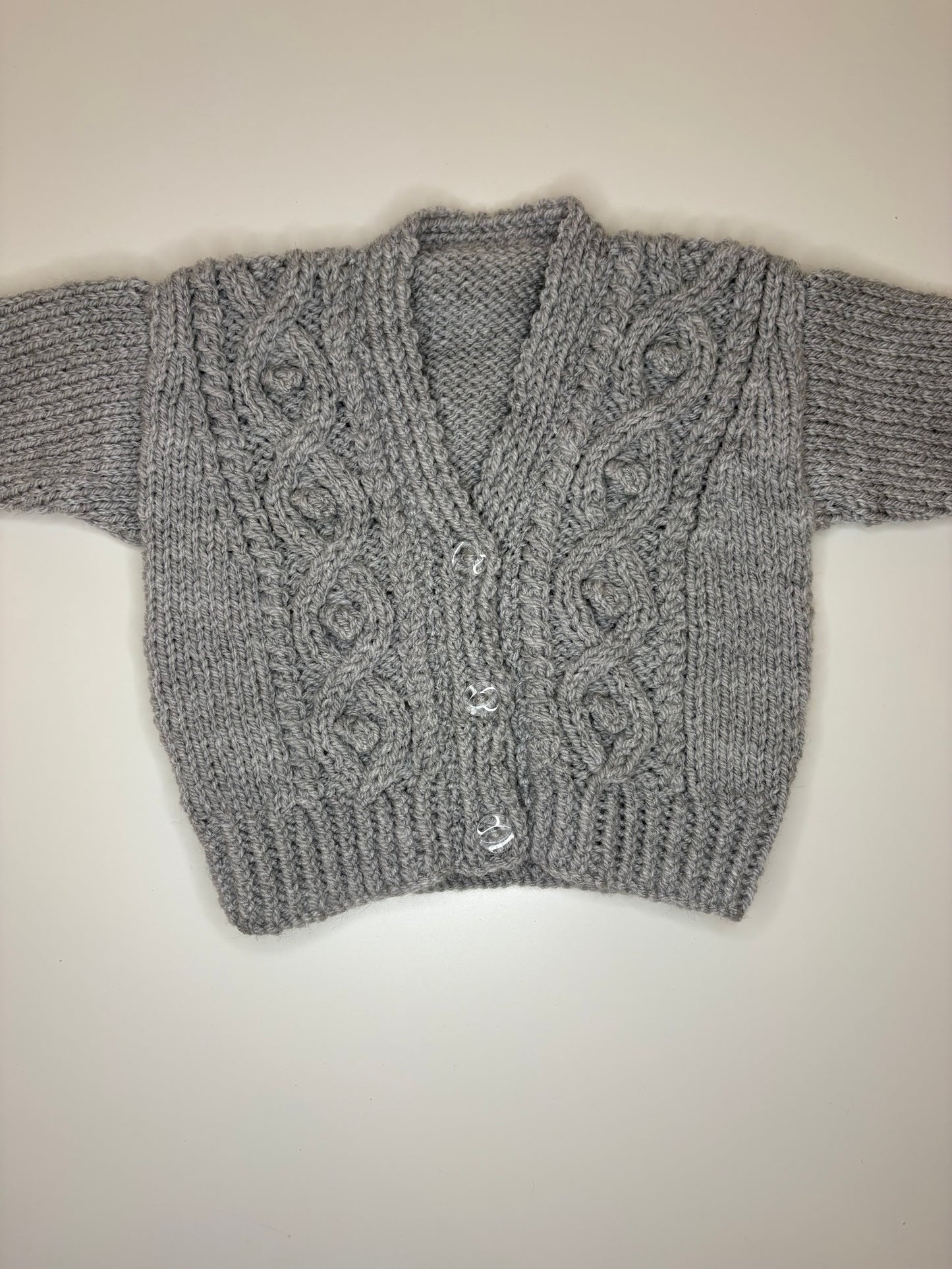 0-3 Months Personalised Hand Knitted Cardigan