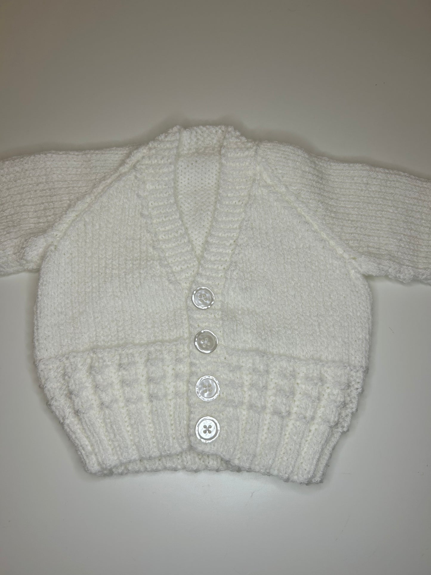 0-3 Months Personalised Hand Knitted Cardigan