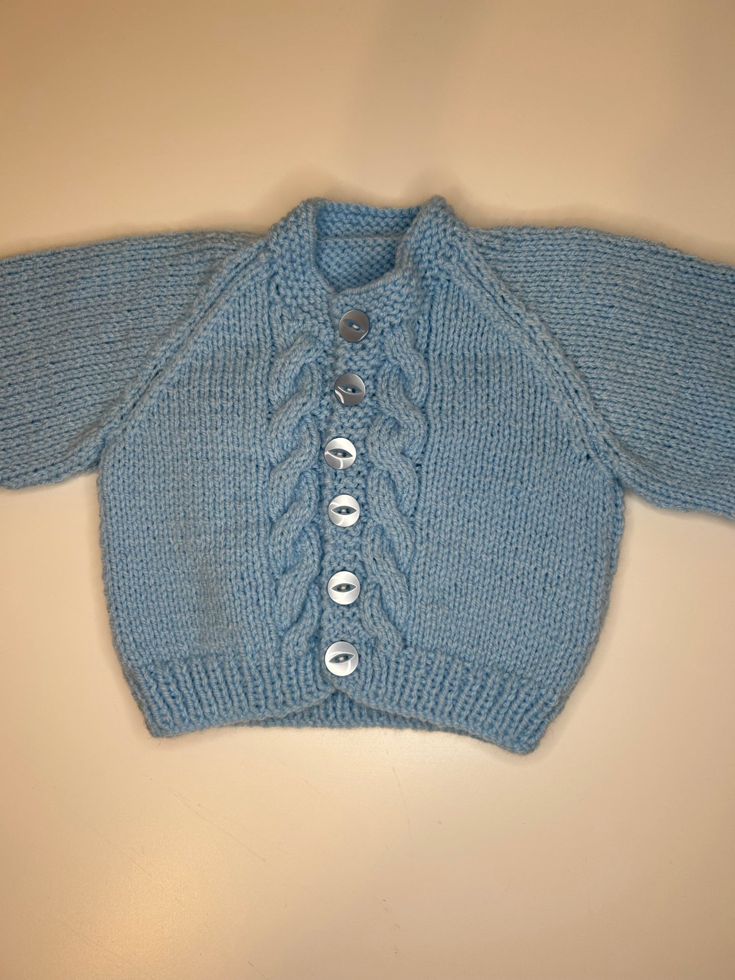 Newborn Personalised Hand Knitted Cardigan