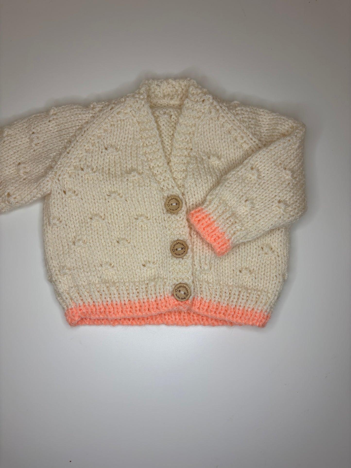Newborn Personalised Hand Knitted Cardigan