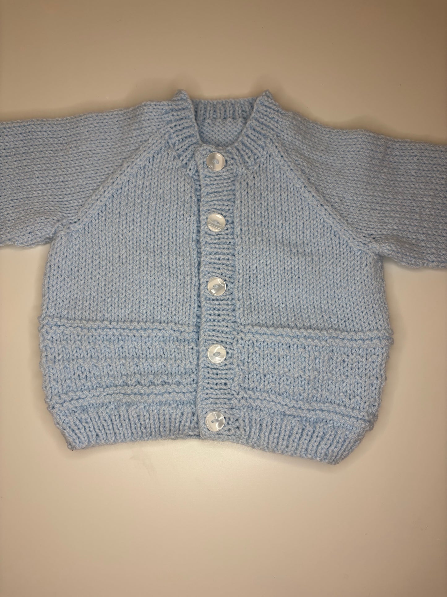 0-3 Months Personalised Hand Knitted Cardigan