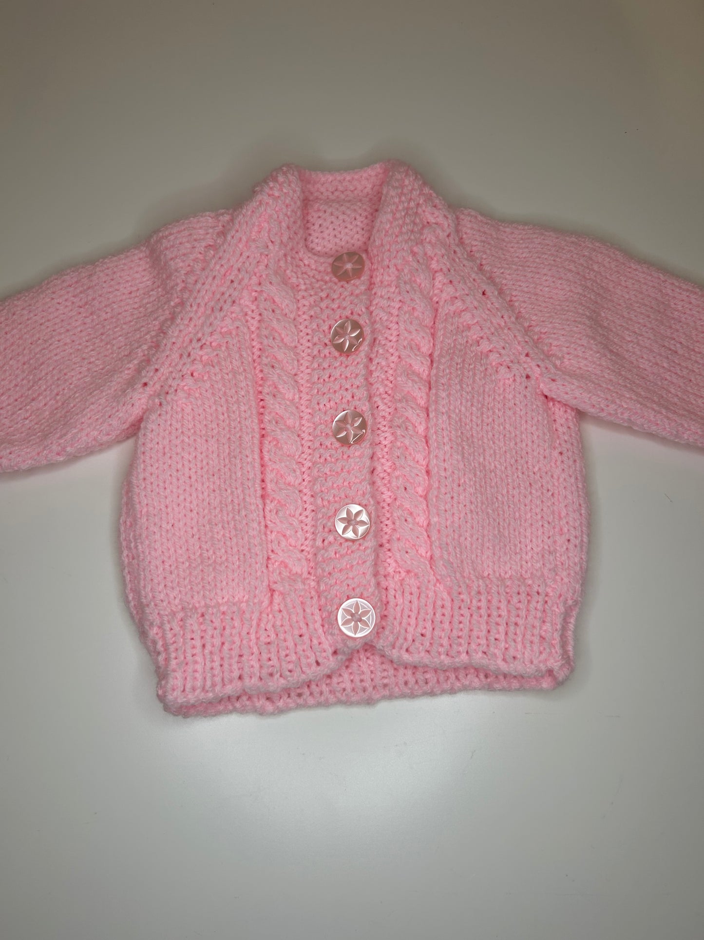 0-3 Months Personalised Hand Knitted Cardigan