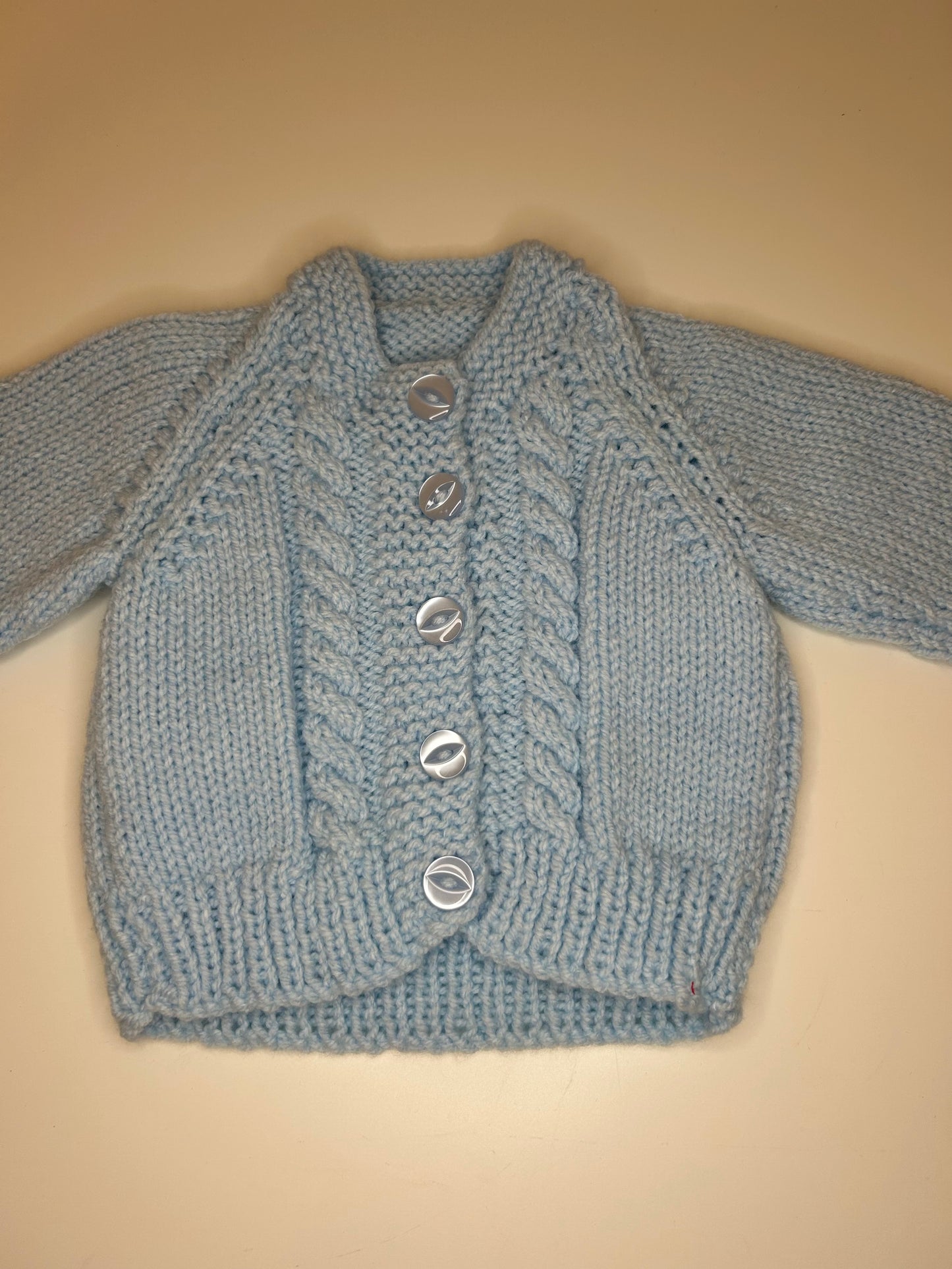 0-3 Months Personalised Hand Knitted Cardigan