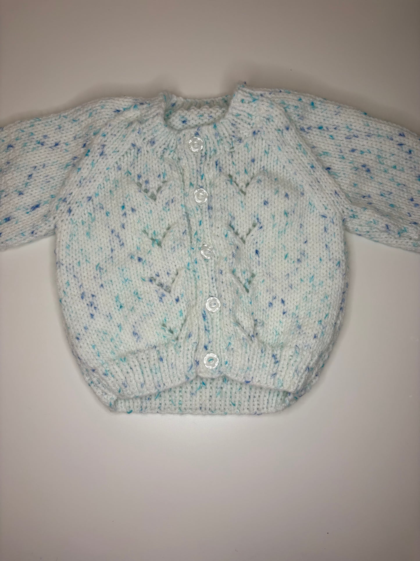 0-3 Months Personalised Hand Knitted Cardigan