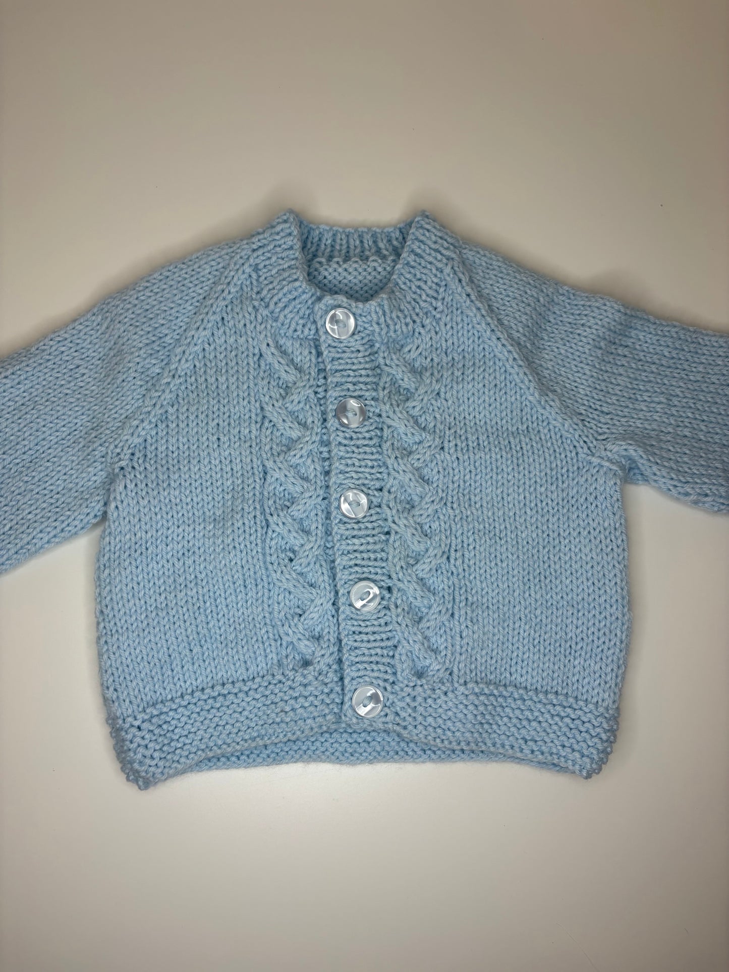 0-3 Months Personalised Hand Knitted Cardigan
